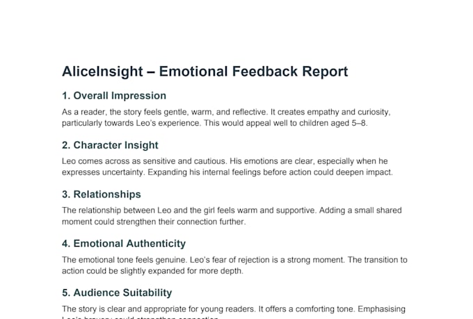 beta read your story with structured emotional feedback